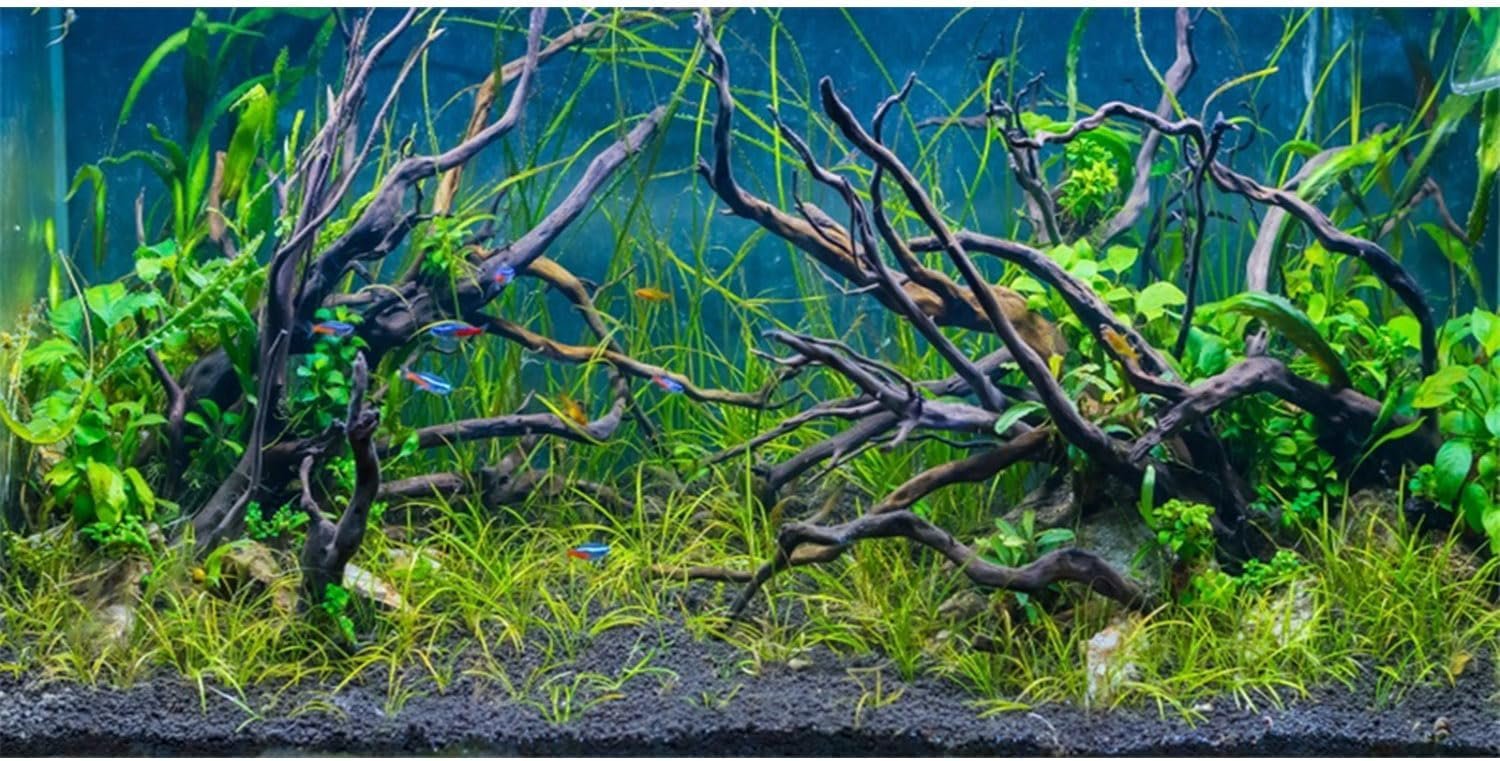 AWERT 48×24 inches Tropical Fish Tank Background River Bed & Lake Aquatic Plant Undersea Tree Branch Aquarium Background Vinyl