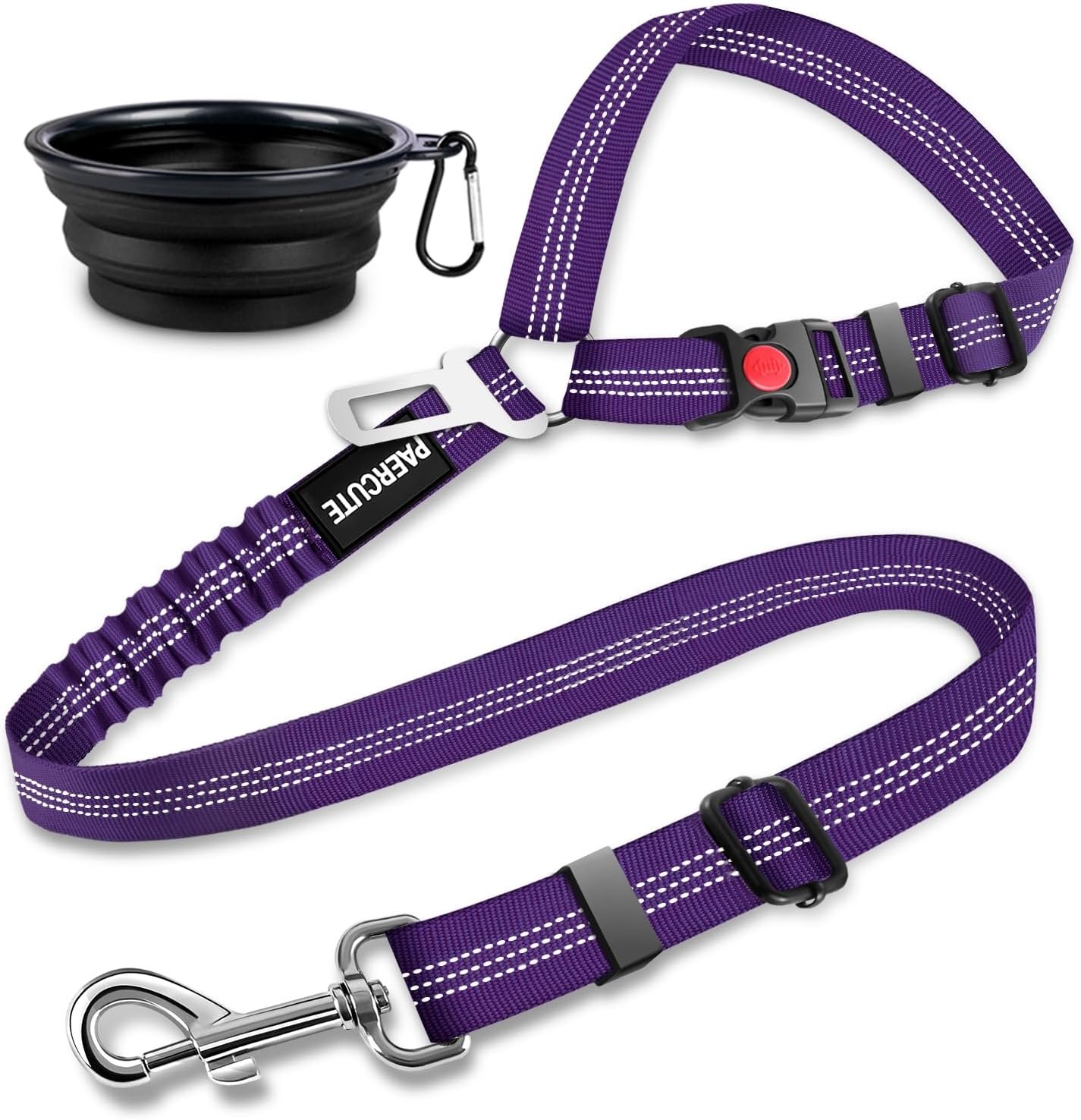 2 Piece Set Dog Seat Belt – Retractable Car Seatbelts, Adjustable Pet Restraint for Vehicle Headrest, Heavy Duty, Elastic & Durable Harness