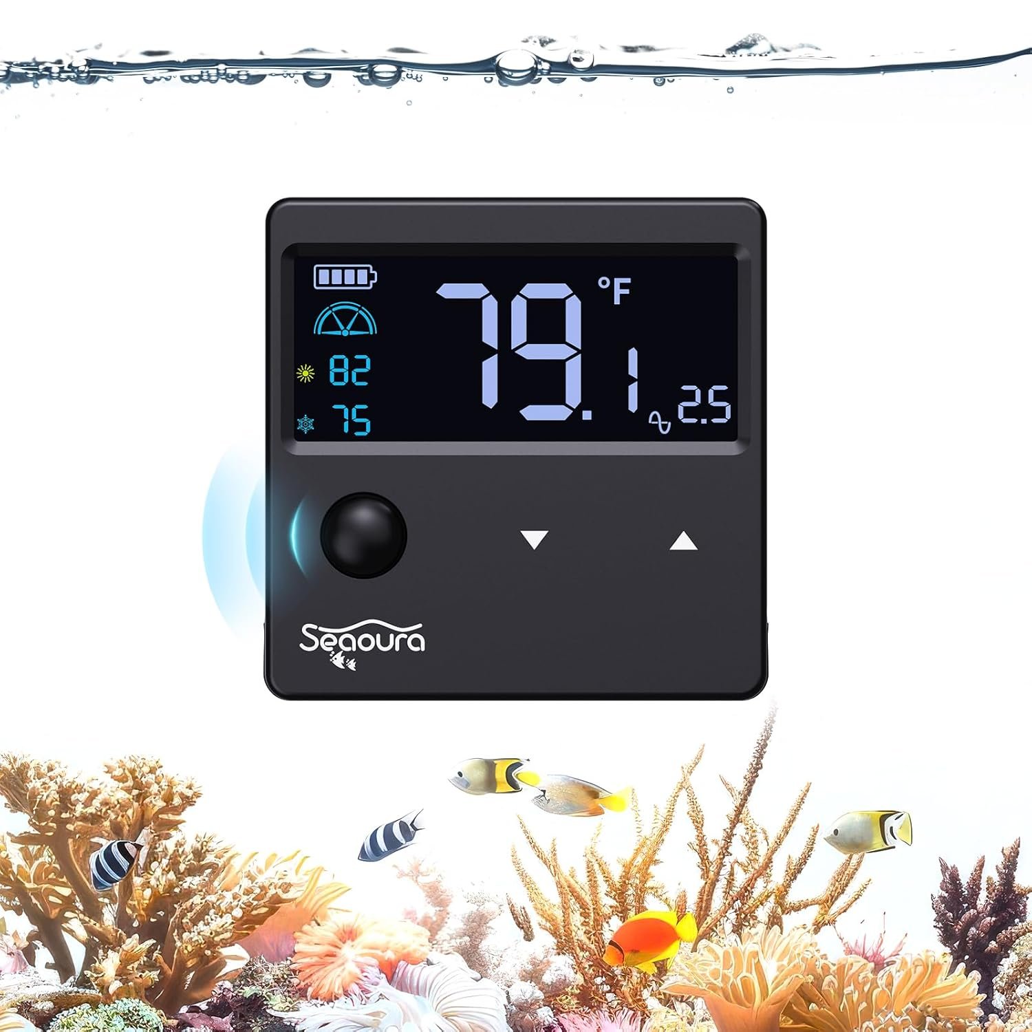 Aquarium Thermometer Digital with Motion Sensor for Glass Tank, Aquariums Temperature Gauge with Alarm, Fishtank Thermometer Calibrated LCD Display, Accurate to ±1℉, Suitable for Aquatic, Betta