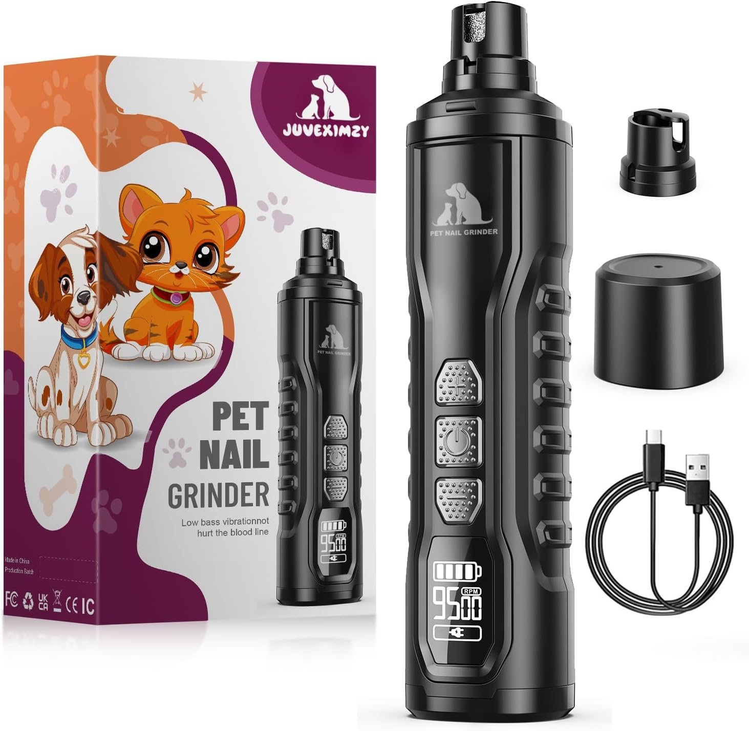 Electric Dog Nail Grinder: 15-Speed
