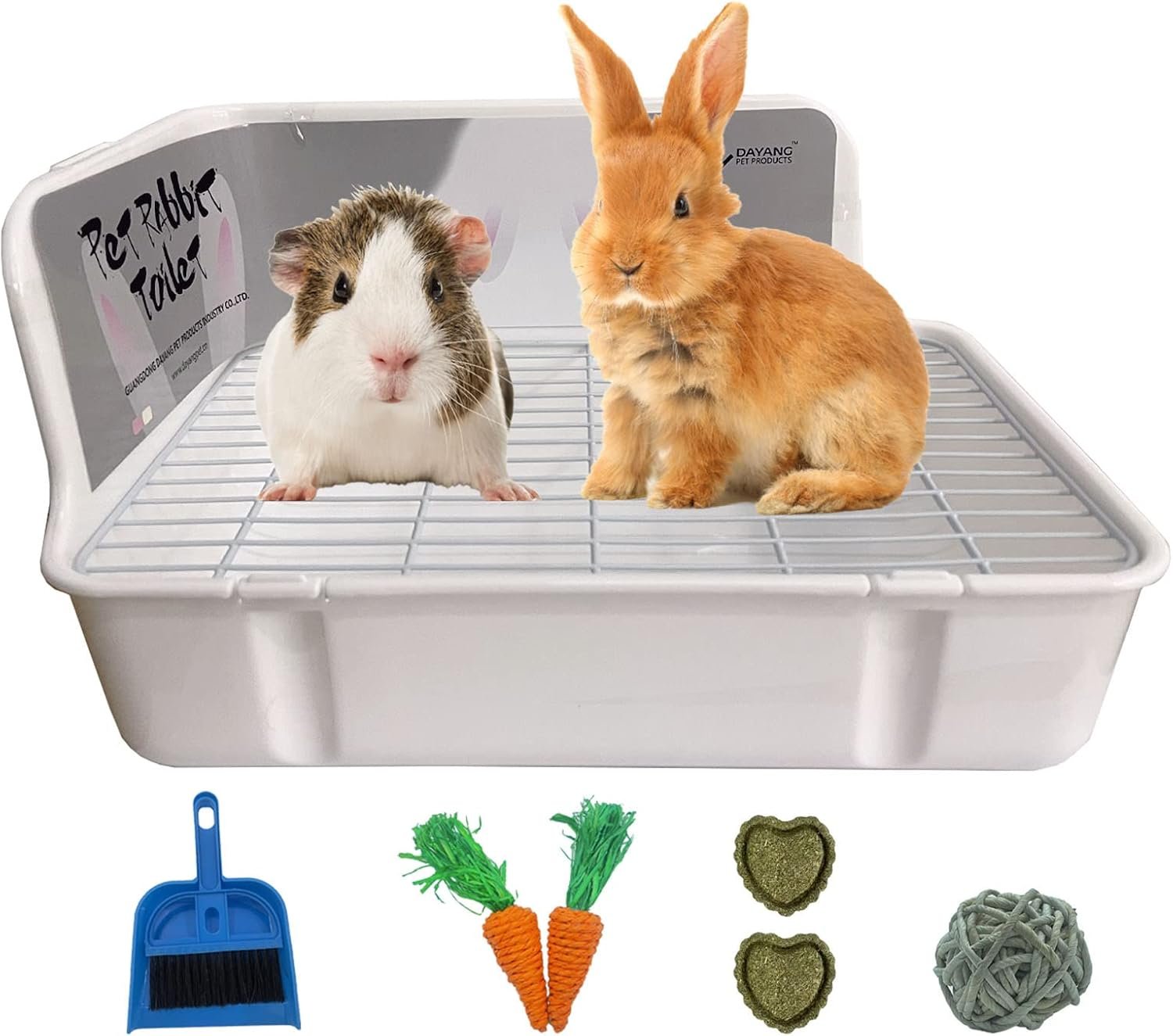 kathson Guinea Pig Litter Box,Bunny Potty Training,Plastic Square Small Animal Toilet,for Hamster Chinchilla Ferret Hedgehog Gerbil(White)