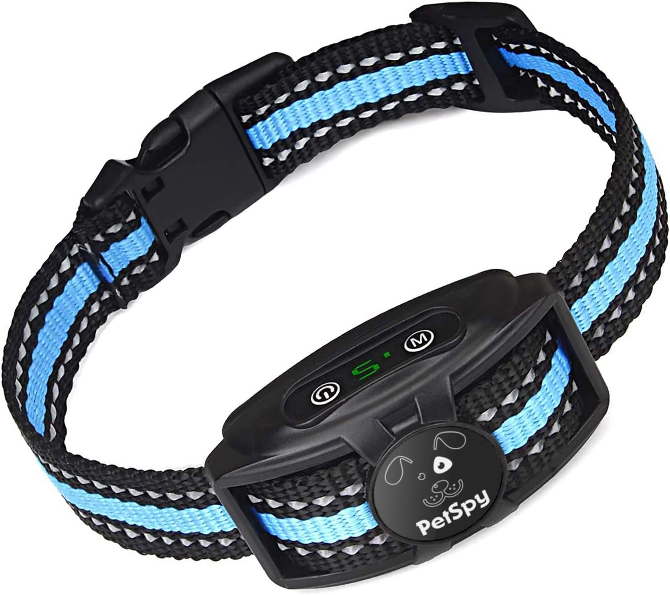 PetSpy No Shock Bark Collar for Dogs Barking Control Humane Waterproof Training Device w/2 Anti-Bark Dual Vibration & Beep for Small Medium Large Dog