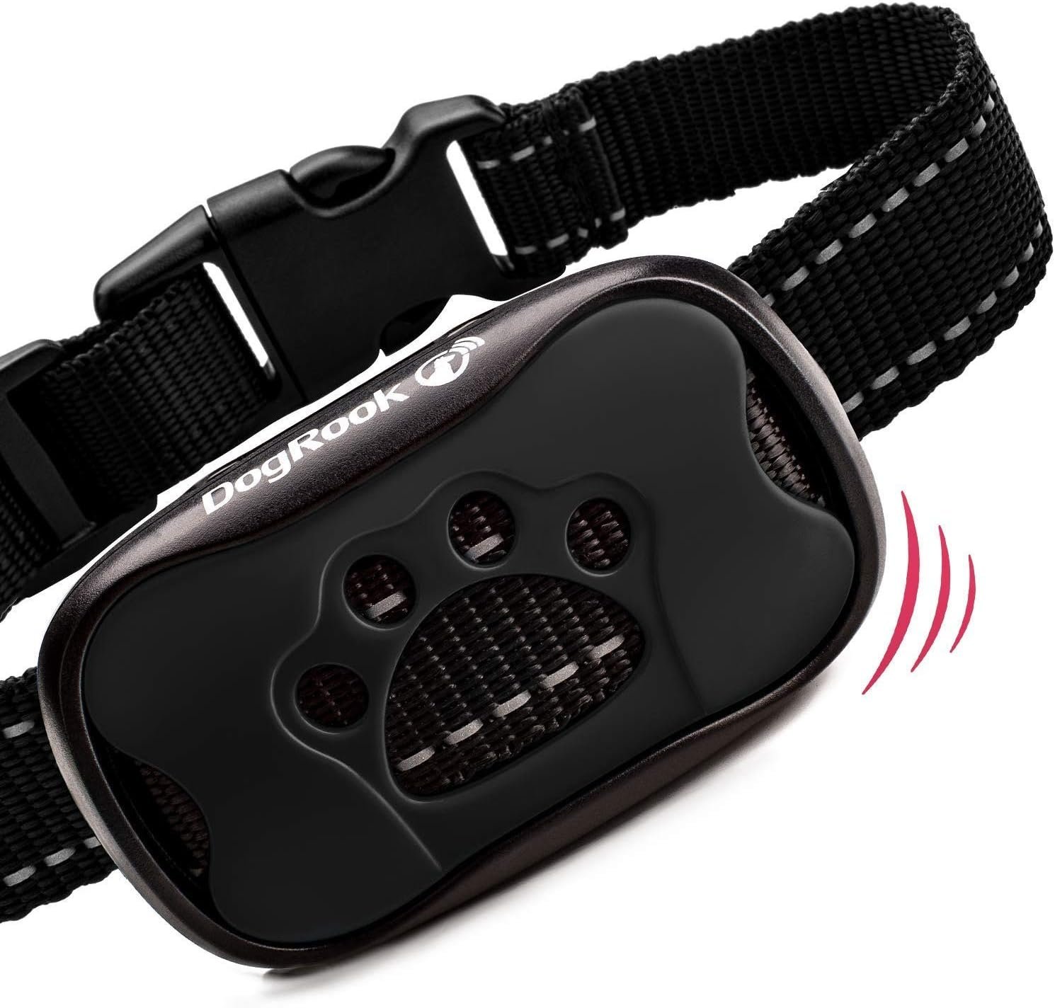 DogRook Dog Bark Collar Humane Anti Barking Training Collar – Vibration No Shock Dog Collar – Stop Barking Collar for Small Medium Large Dogs – Best No Barking Control Dog Collar Dog Training Collar