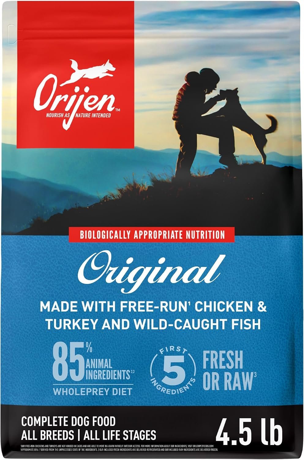 ORIJEN Grain Free High Protein Dry Dog Food Original Recipe 4.5lb Bag