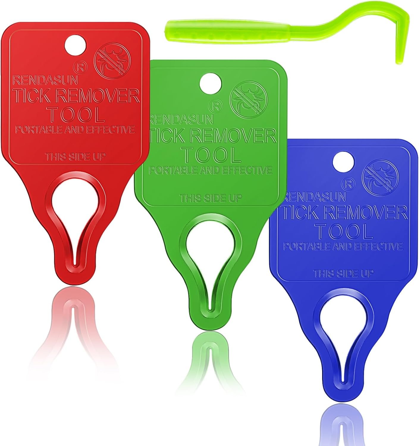 Tick Remover Tool Portable with Tick Removal Tweezers Suitable for Pet and Humans, Safe and Reliable, Quick Highly Effective, Pain-Free, Essential Tick Remover Key Tools for Outdoor Activities-3 Pack