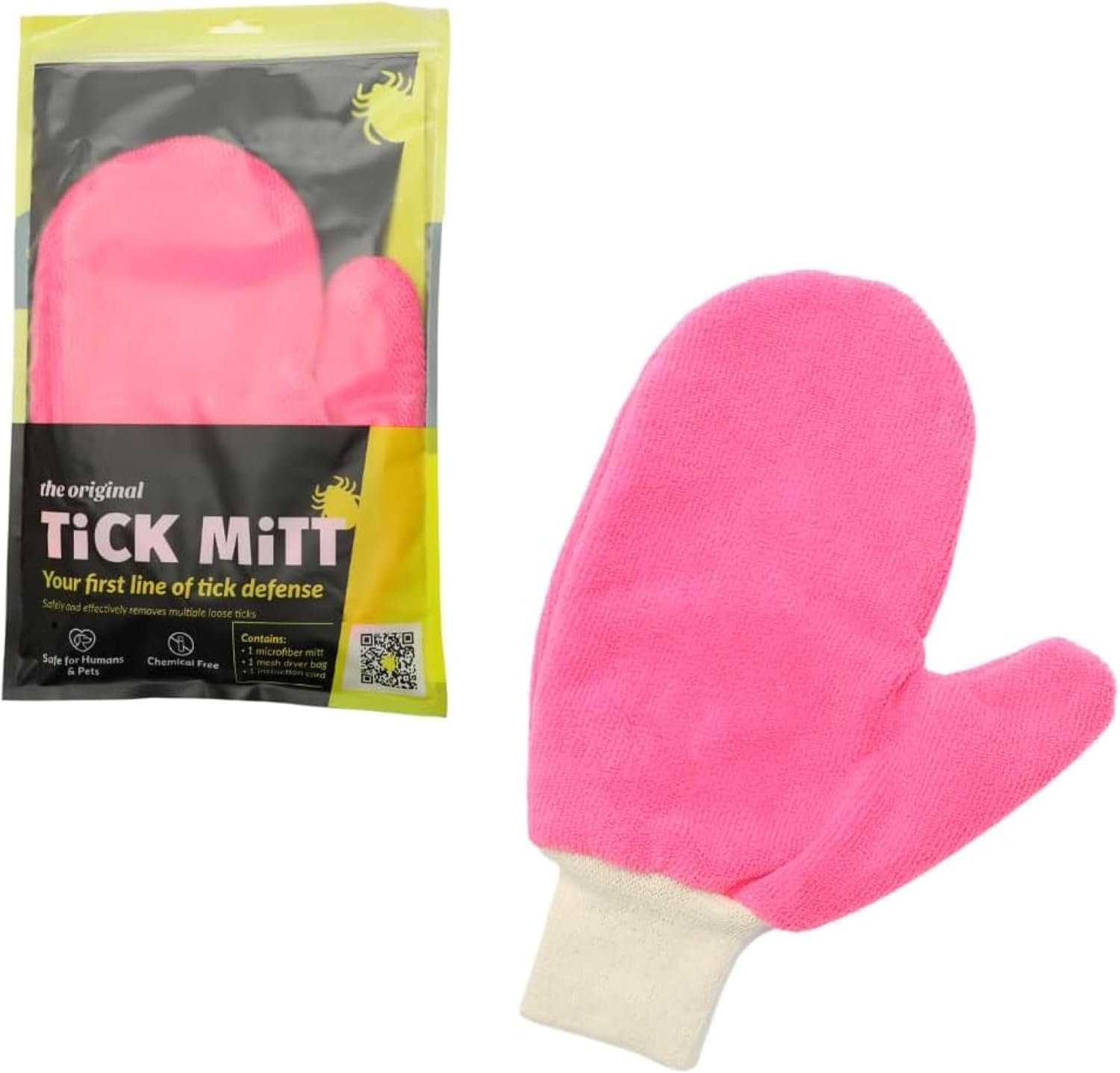 TiCK MiTT Pink Tick Removal Glove for Pets & People: Gently Remove Ticks with Ease – Chemical-Free, Durable, Portable Tick Management Tool for Outdoor Adventures & Everyday Use