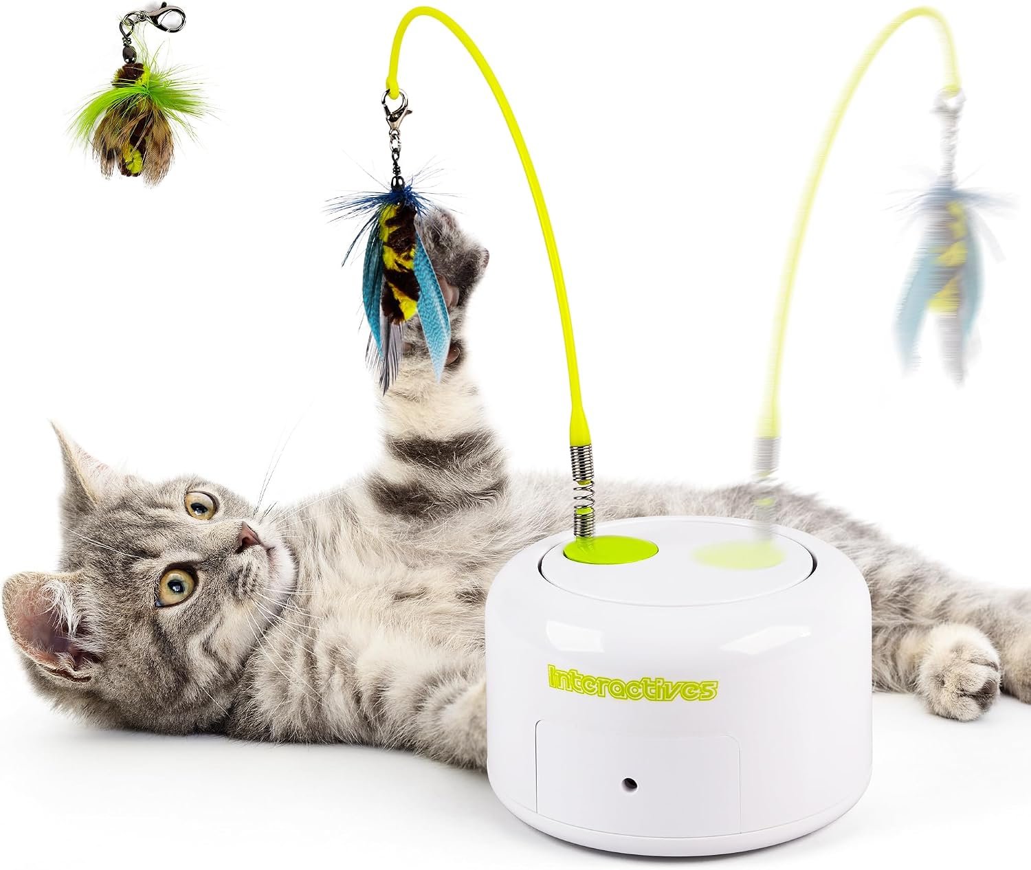 ALL FOR PAWS Interactive Cat Toy, Automatic Fluttering Bug Enrichment Toy for Indoor Kittens, Flying Cat Toy with Motion Sensor, 1 Replacements