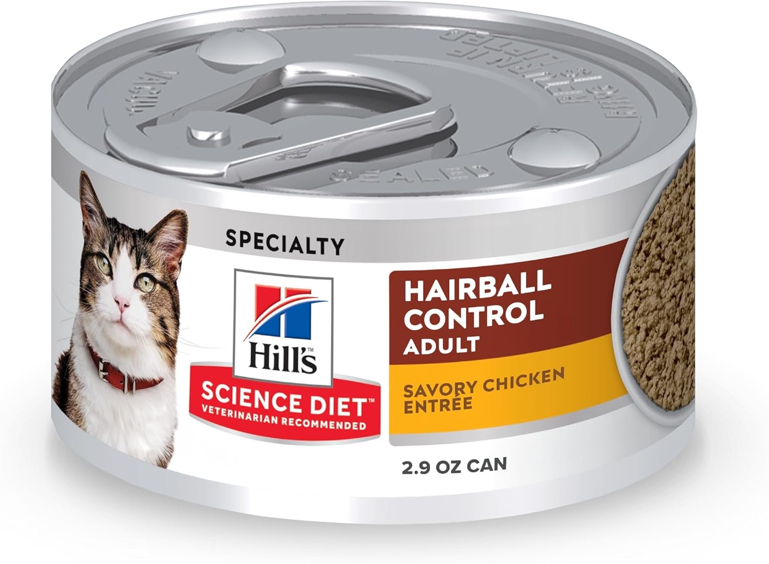 Hill’s Science Diet Adult 1-6 Hairball Control Wet Cat Food, Chicken, 2.9 oz. Cans, 24-Pack