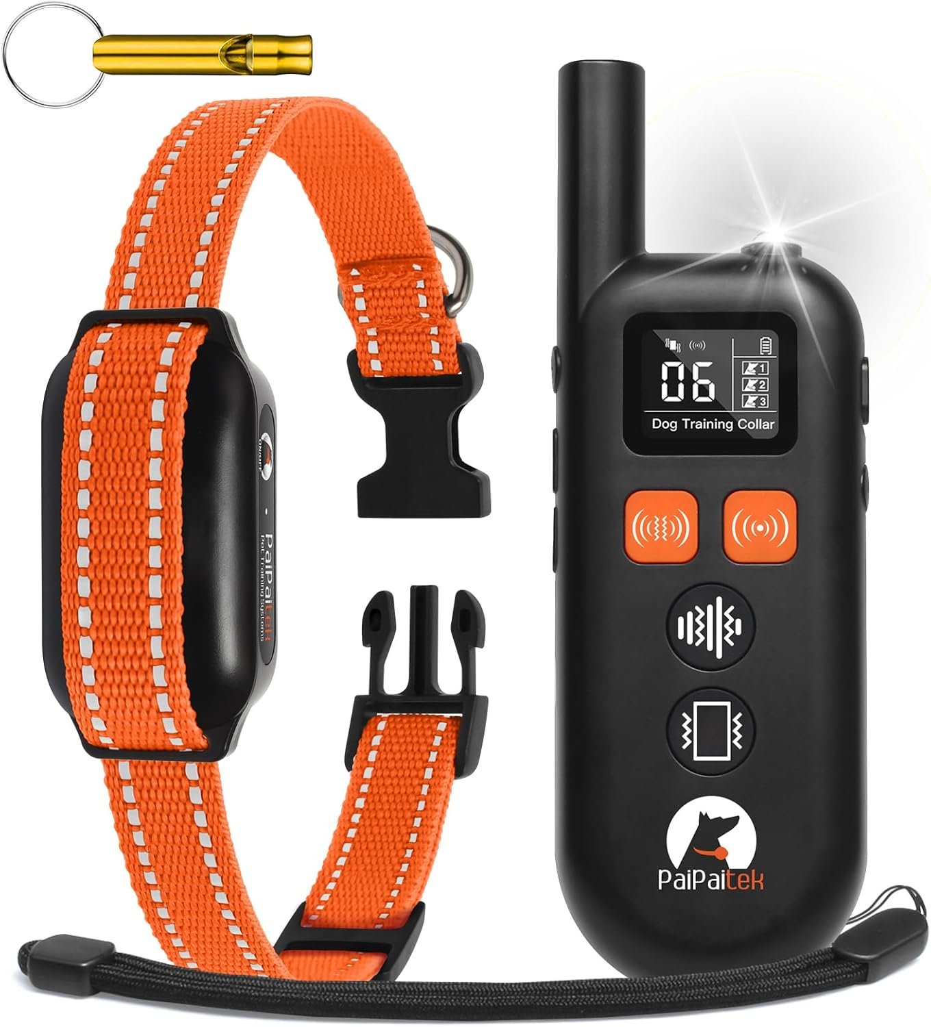 Vibrating Dog Collar No Shock – 3300ft Dog Training Collar with Remote for 10-120lbs Small Medium Large with Beep, Vibration, Ultrasonic Modes, Security Lock & No Prongs