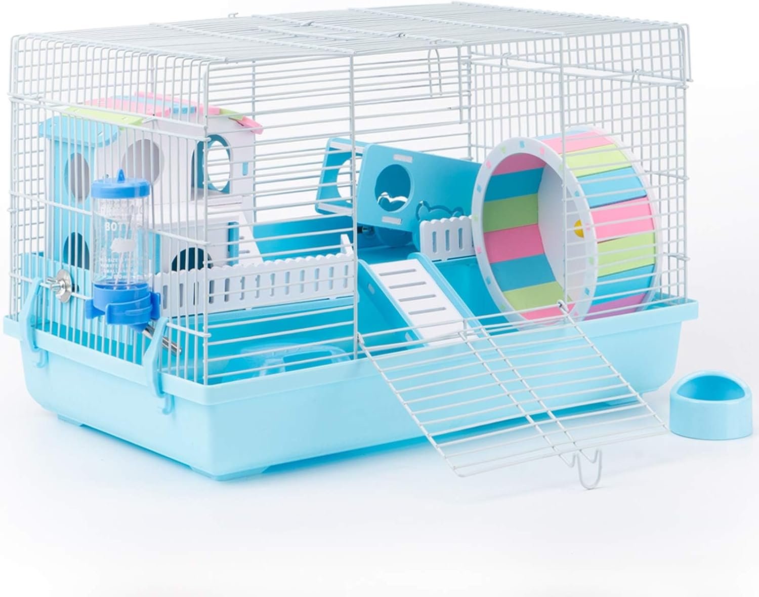 ROBUD Large Hamster Cage Gerbil Haven Habitat Small Animal Cage (Blue)