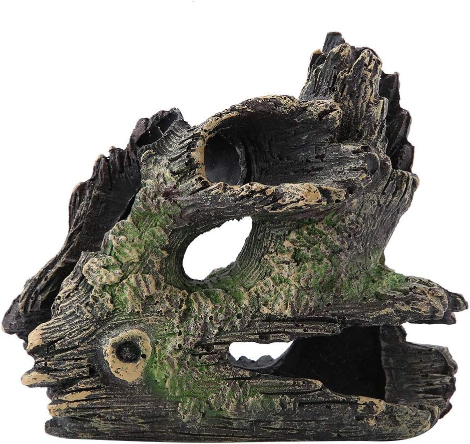 Tyenaza Trunk Aquarium, Aquarium Driftwood Ornaments Resin Wood Trunk Fish Tank Decoration Betta Fish Hideout Caves Decorations for Turtles, Reptiles