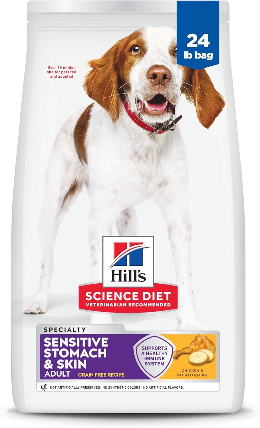 Hill’s Science Diet Adult Sensitive Stomach & Skin Grain Free Dry Dog Food, Chicken & Potato, 24 lb. Bag (Updated Formula)