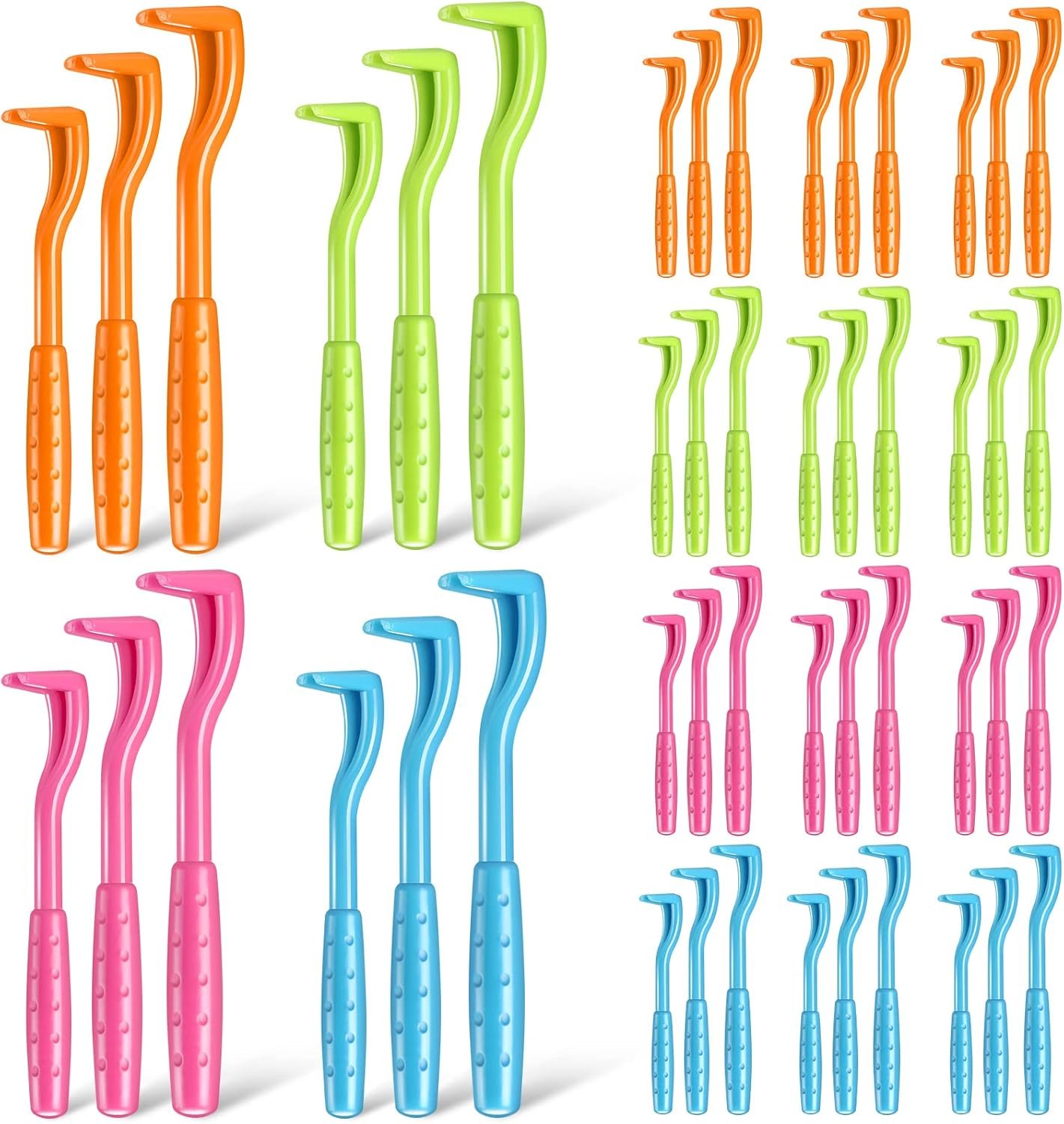 48 Pack Tick Removal Tool Tick Remover for Dogs, Cats and Humans Plastic Tick Puller Tick Grabber, 3 Sizes (Green, Rose Red, Orange, Blue)