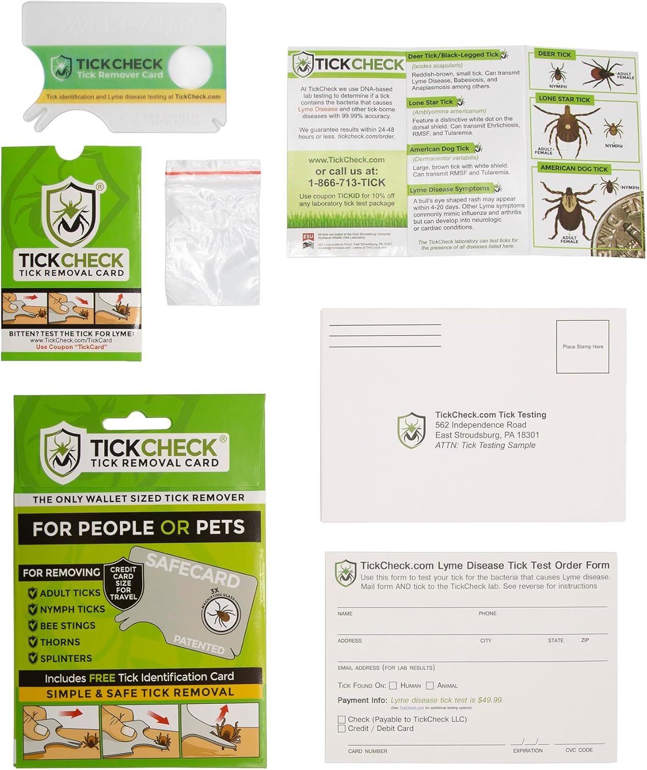 TickCheck Tick Remover Card – Wallet Sized Tick Removal Tool with Free Tick ID Card & Testing Information – for People, Dogs, Cats (1 Card)
