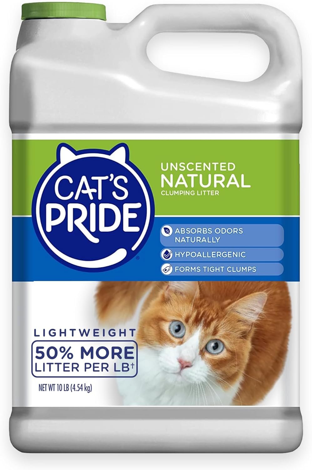 Cat’s Pride Lightweight Clumping Litter: Natural – Powerful Odor Control – Unscented, 10 Pounds