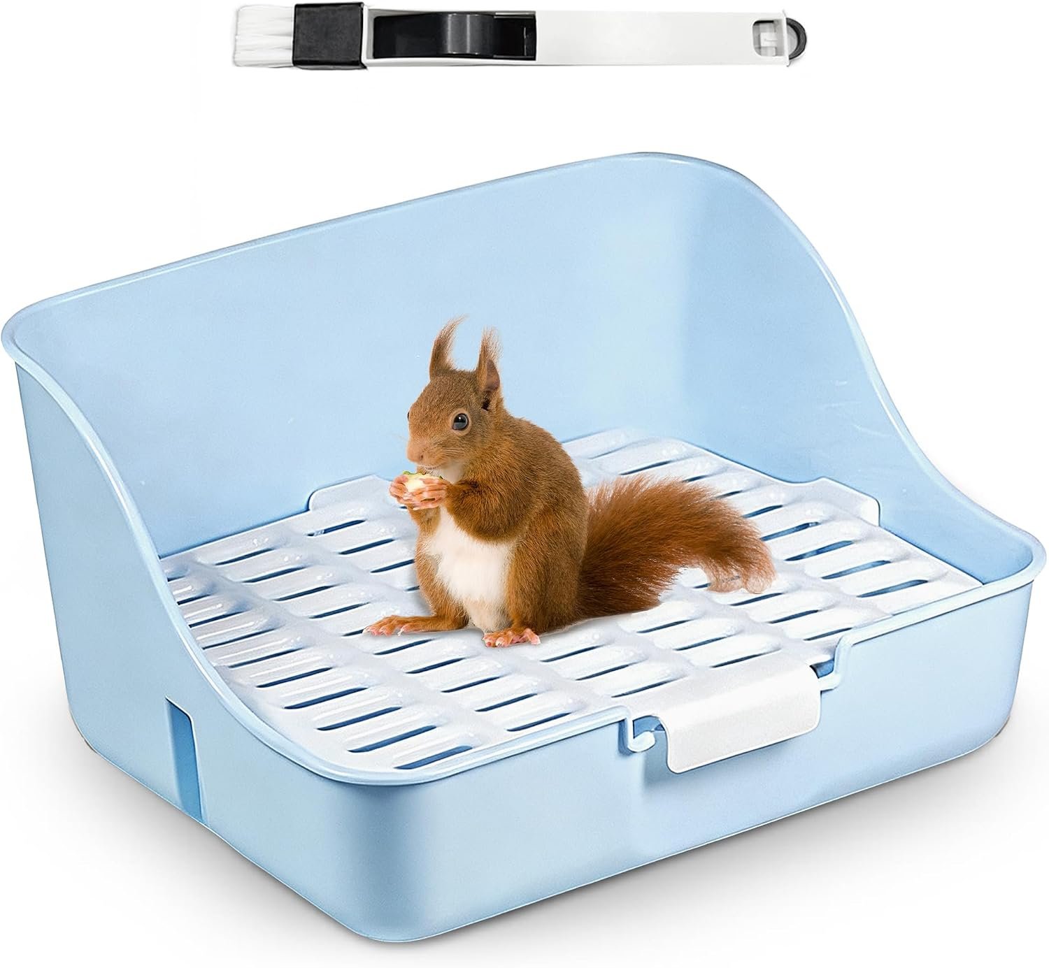 Large Rabbit Litter Box Bunny Potty Plastic Square Training Corner Litter Box, Bedding Toilet for Adult Ferret Hamster Guinea Pig, 11.4″ L x 9.4″ W x 6.3″ H High Sided Pet Litter Tray
