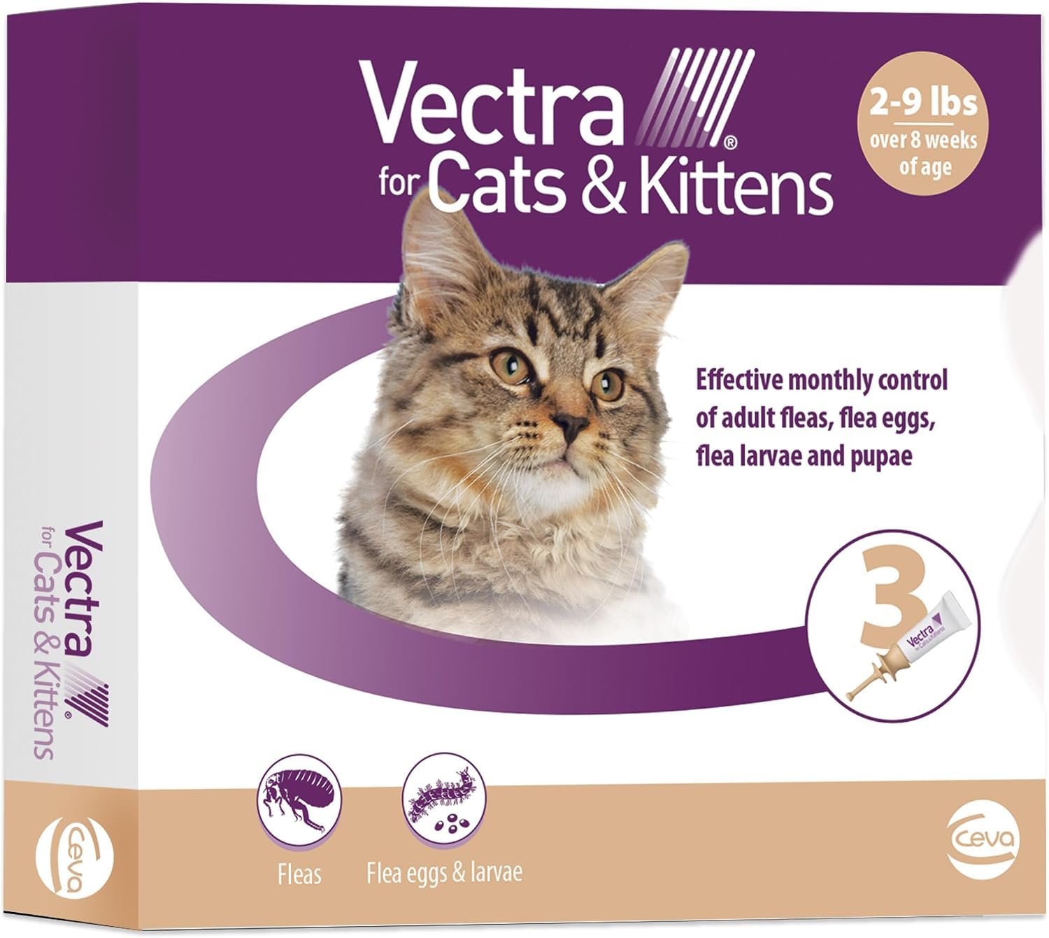 Vectra for Cats & Kittens Flea Treatment & Prevention for Small Cats (2-9 lbs.) 3-Month Supply