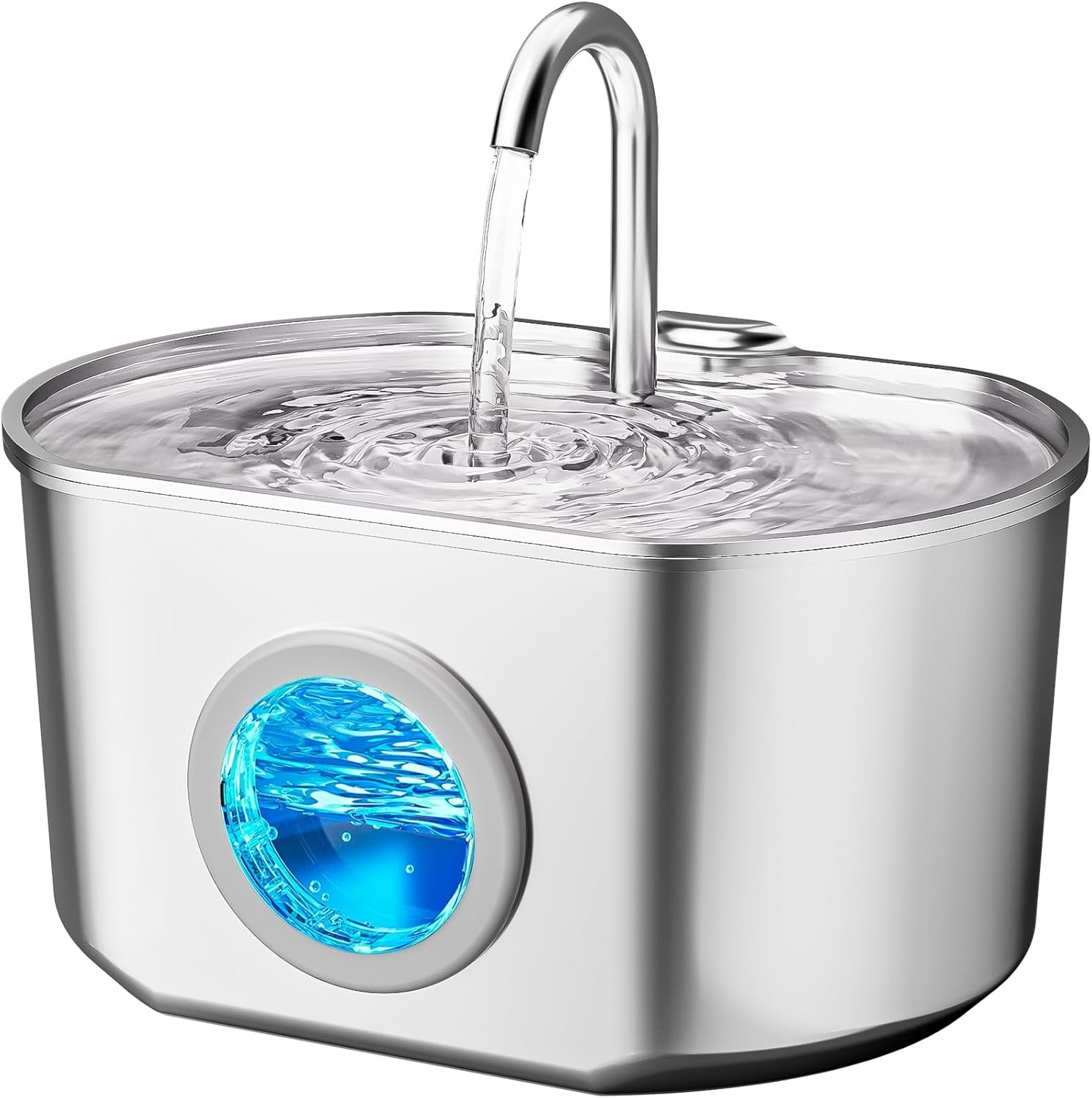 Cat Water Fountain Stainless Steel: 73oz/2.2L Cat Fountain for Drinking- Pet Water Fountain Inside – Automatic Dog Watering Dispenser Bowl – Pet Feeding & Watering Supplies