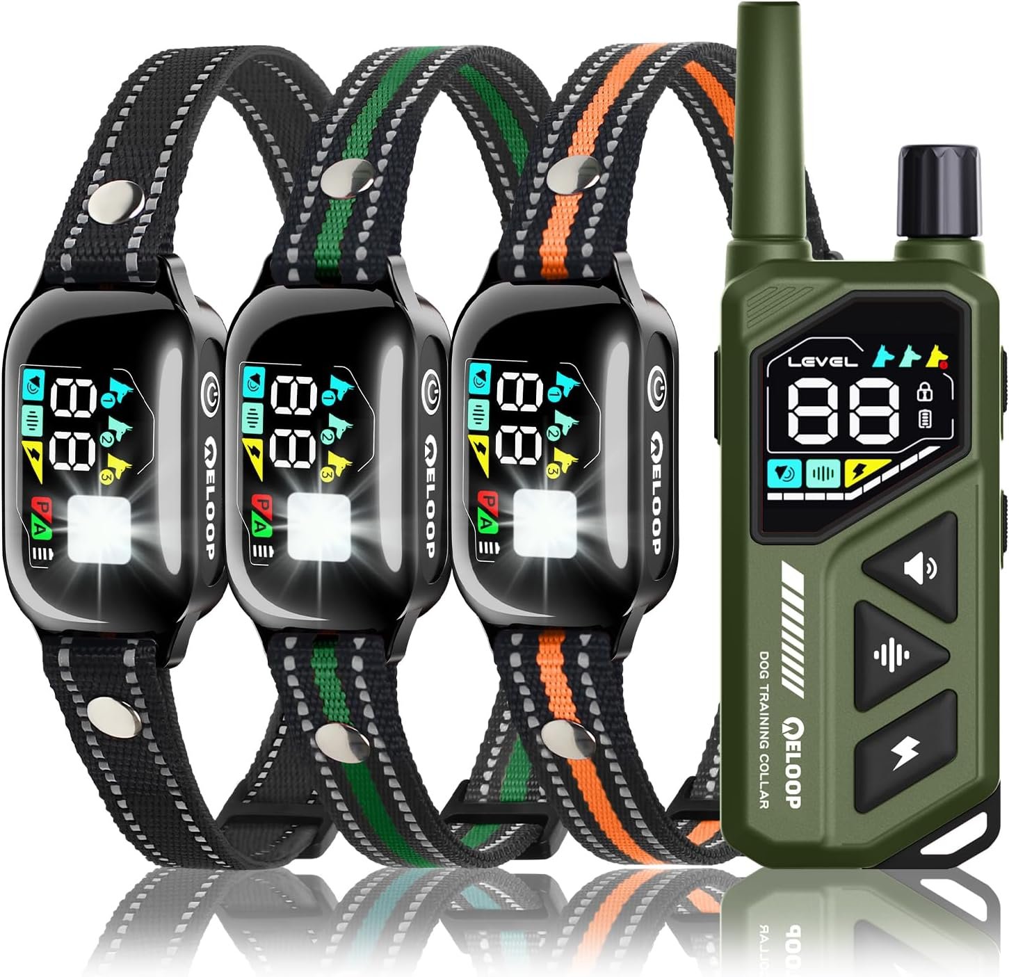 Dog Shock Collar for 3 Dogs – AI Smart Electric Anti-Barking Training Collar with Remote, 3300FT Range & IPX7 Waterproof, No False Trigger E-Collar for Small Medium Large Breeds