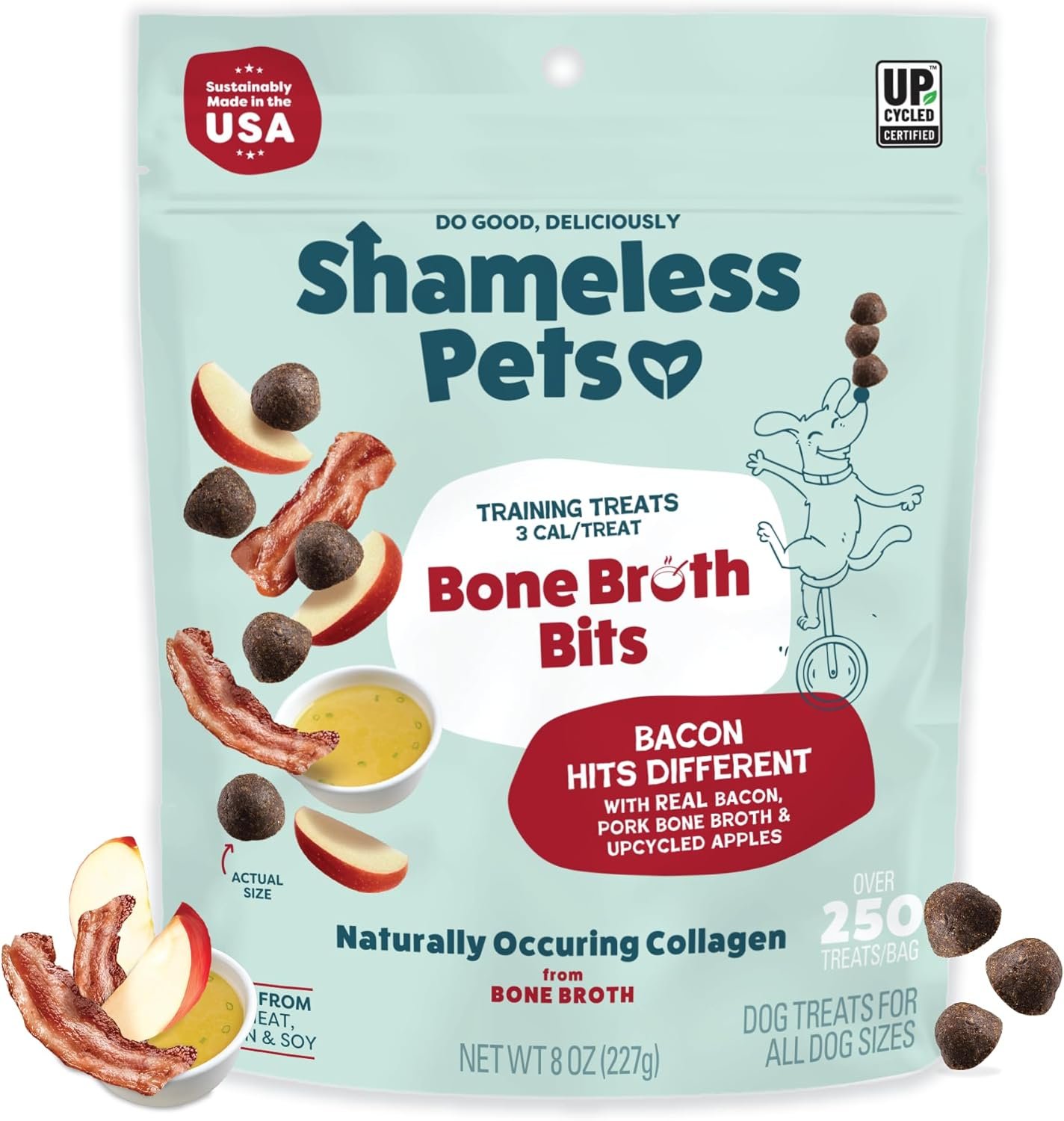 Shameless Pets Bone Broth Dog Training Treats – Soft, Natural Puppy & Dog Treats with Collagen – Healthy, Low-Calorie Training Chews for Small, Medium & Large Dogs – 8 oz (Pack of 1)