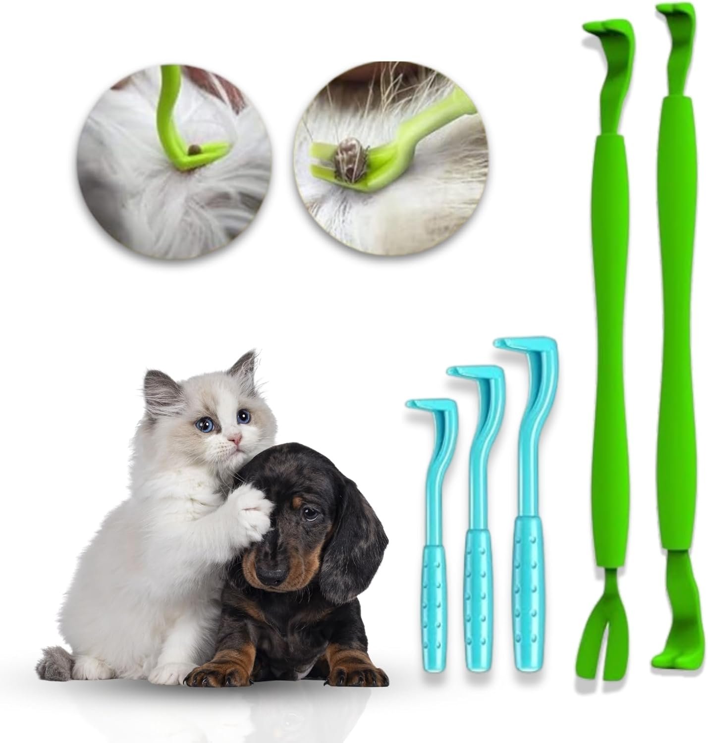 Tick Remover Tool – Safe & Easy Tick Remover for Humans and Pets – Effective Tick Remover for Cats and Dogs – Small to XL Tick Removal Tool for Dogs – Twist & Pull Tick Removal Kit (Set of 5)