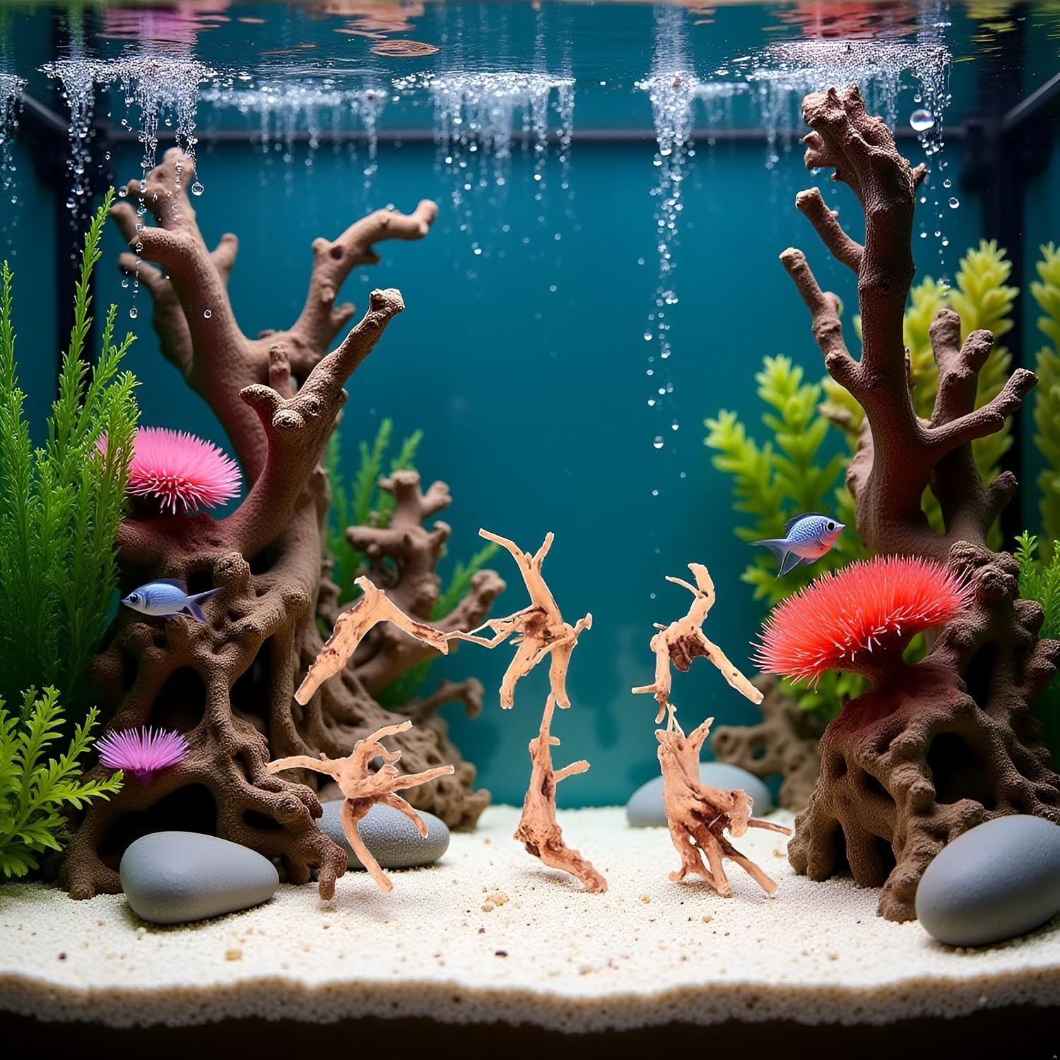 1Pc Natural Aquarium Driftwood Branches Wood Aquarium Trunk Driftwood Tree Fish Tank Log Decoration Plant Stump, Thematic Ornaments Assorted Size, Aquarium Décor (8-10cm)