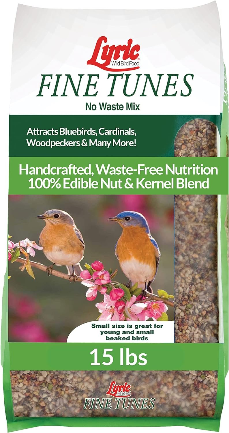 Lyric Fine Tunes Wild Bird Seed Mix – No Waste Bird Food Mix – Attracts Bluebirds, Finches, Chickadees & More – Seed for Outside Feeders – 15 lb Bag