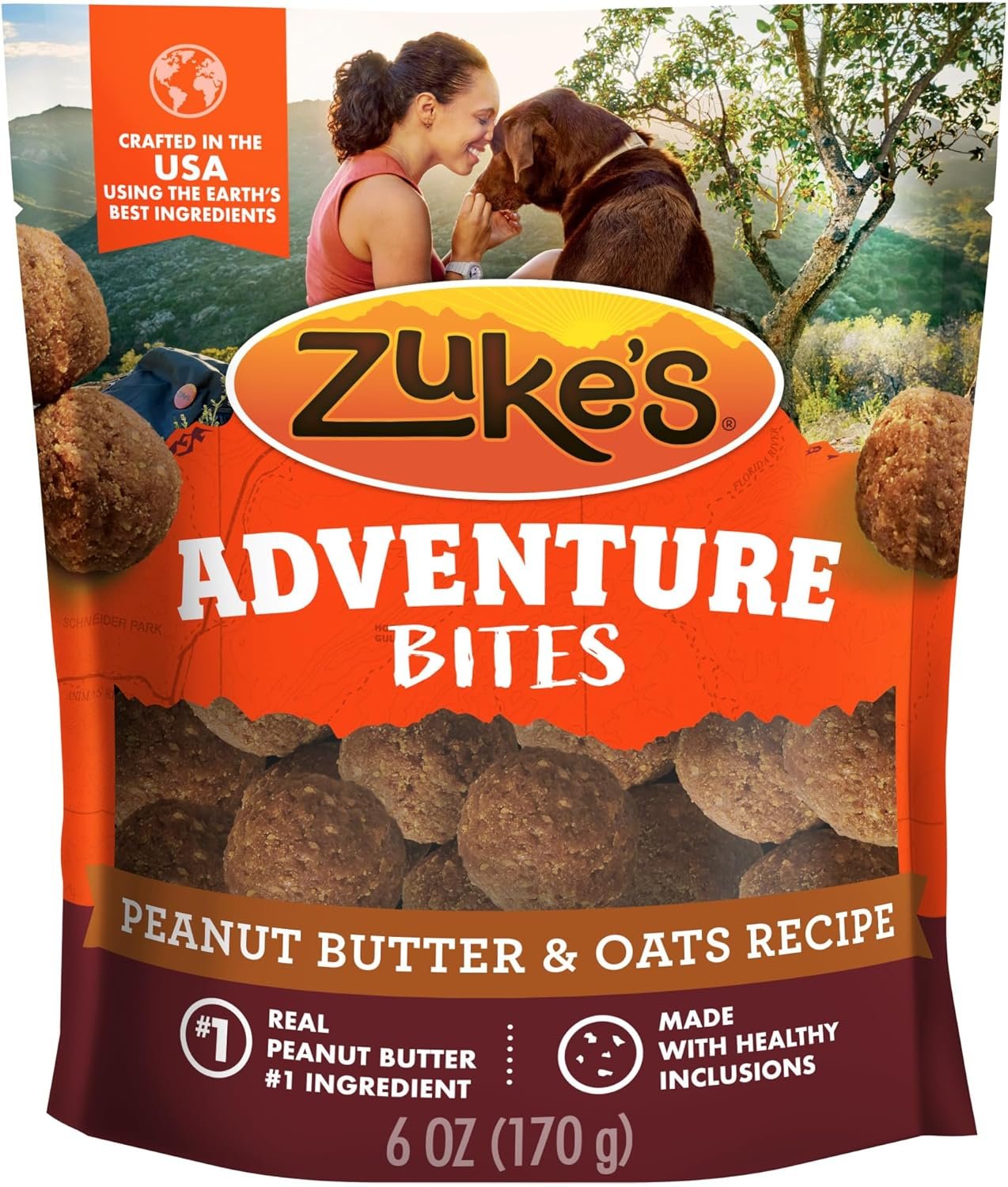 Zuke’s Adventure Bites Pet Treats for Dogs, Soft Dog Treats with Real Peanut Butter and Oats – 6 oz. Pouch