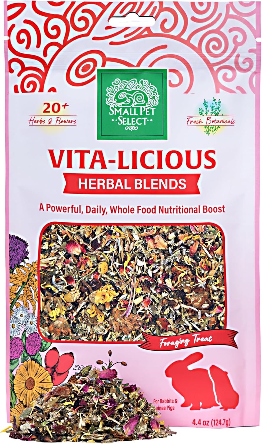Small Pet Select – Vita-Licious Herbal Blend, a Natural Herbal Treat for Rabbits, Guinea Pigs, Hamsters, Gerbils, and Mice, 4.4oz
