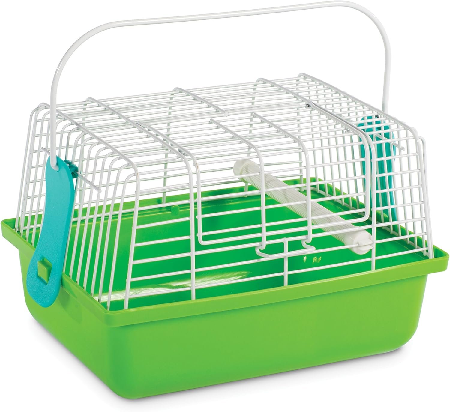 Prevue Pet Products Travel Cage – for Birds and Small Animals, Portable Cage with Removable Perch and Top-Opening Door, Temporary Carrier for Hamsters, Mice, Gerbils, Budgies, & Finches – Green