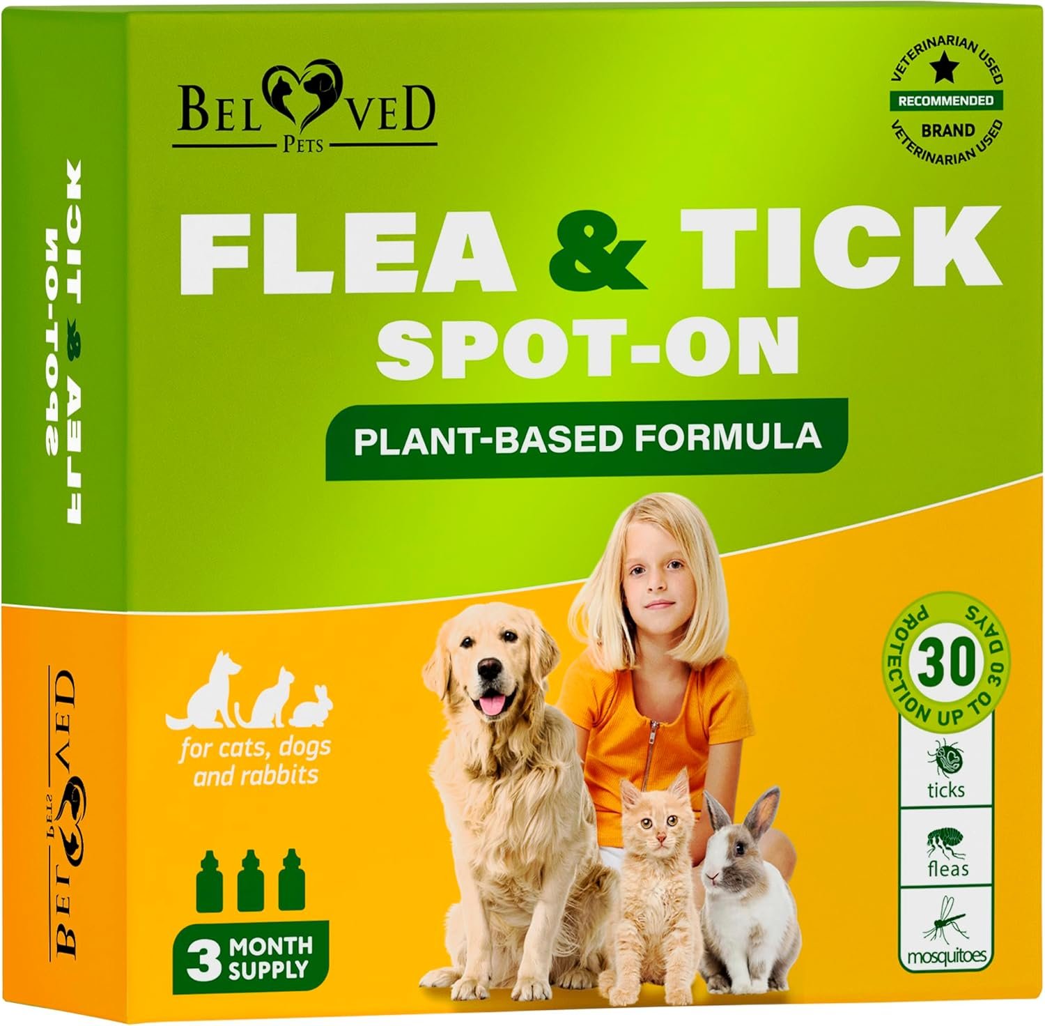 Flea and Tick Prevention for Small Dogs & Cats, Rabbits – Natural Flea Treatment & Pest Control – Topical Flea & Mosquito Repellent for Puppy and Kitten – All Pets