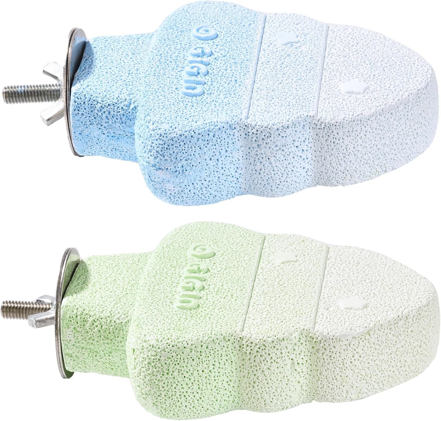 2 Pack Bird Beak Grinding Stone, Parrot Perch for Cage Volcanic Rock Mineral Bird Perch, Parrot Cage Accessories for Parakeets Budgies Cockatiels, Lovebirds Small to Medium Birds