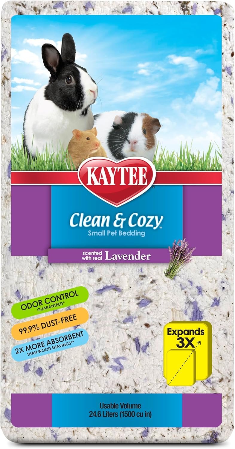 Kaytee Clean & Cozy Paper Bedding with Lavender, Made for Small Animals, 24.6 Liters