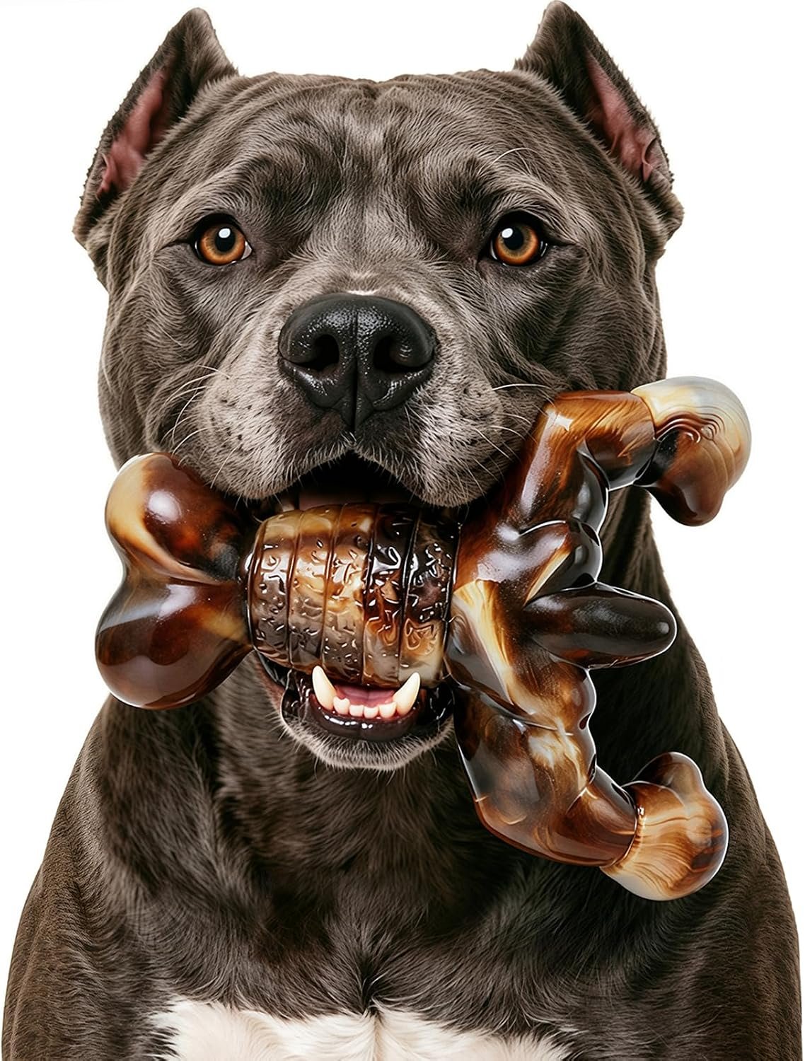 MOXIKIA Dog Chew Toys for Aggressive Chewers Almost Indestructible Dog Toys, Bacon Flavor, Tough Dog Bone Toys for Medium/Large Breed Dogs, Best Chew Toys to Keep Them Busy