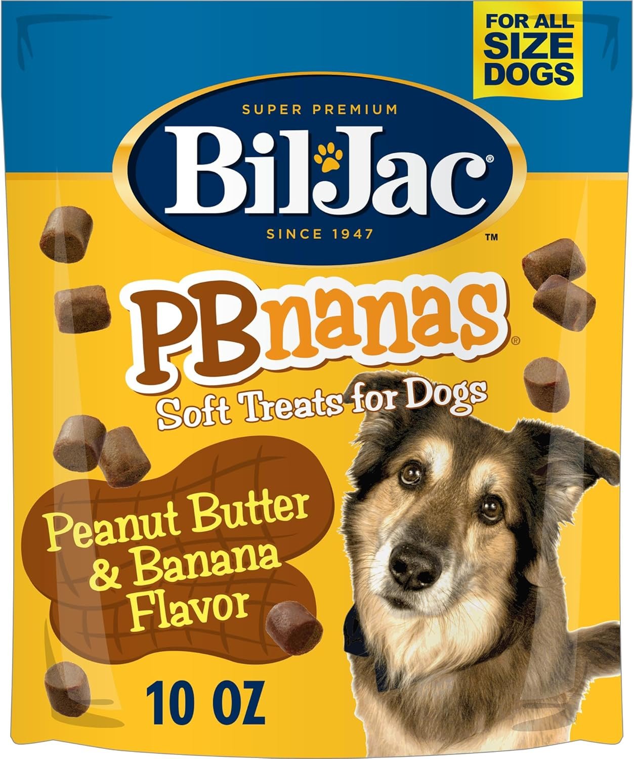 Bil-Jac PB-Nanas Soft Dog Treats | Peanut Butter & Banana Flavor | 10 oz
