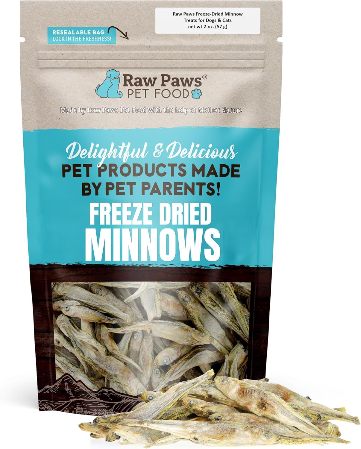 Raw Paws Smelt Freeze Dried Minnows for Cats & Dogs, 2-oz – Made in USA – Freeze Dried Fish for Cats – Single Ingredient Fish Dog Treats – Minnows Dog Treats