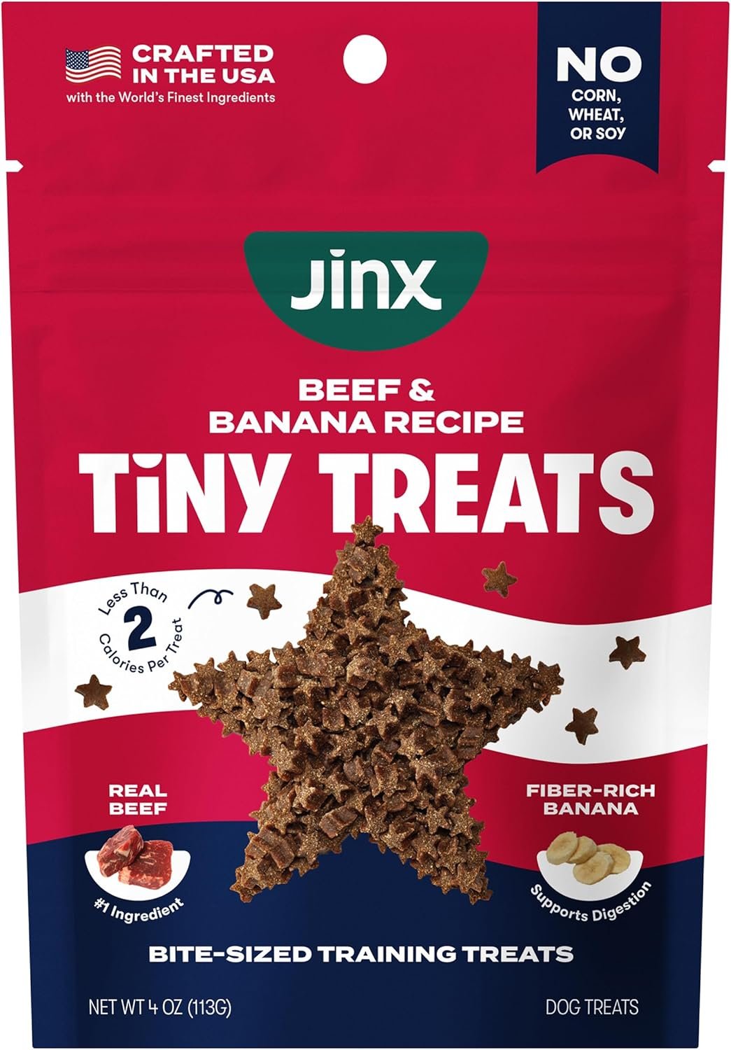 Jinx Beef Dog Training Treats – Healthy All-Natural Mini Bite-Sized Dog Treats for Training with Grass-Fed Beef – Pet Products for All Dogs (Puppies, Adults & Seniors) – 4oz