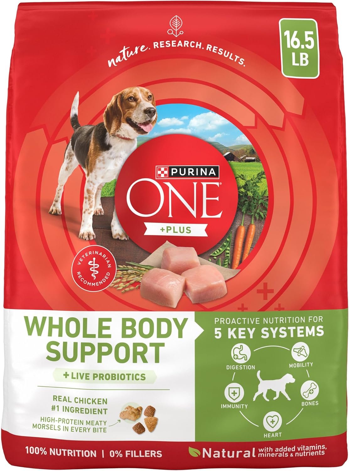 Purina ONE Plus Whole Body Support with Chicken Dry Dog Food – 16.5 lb. Bag