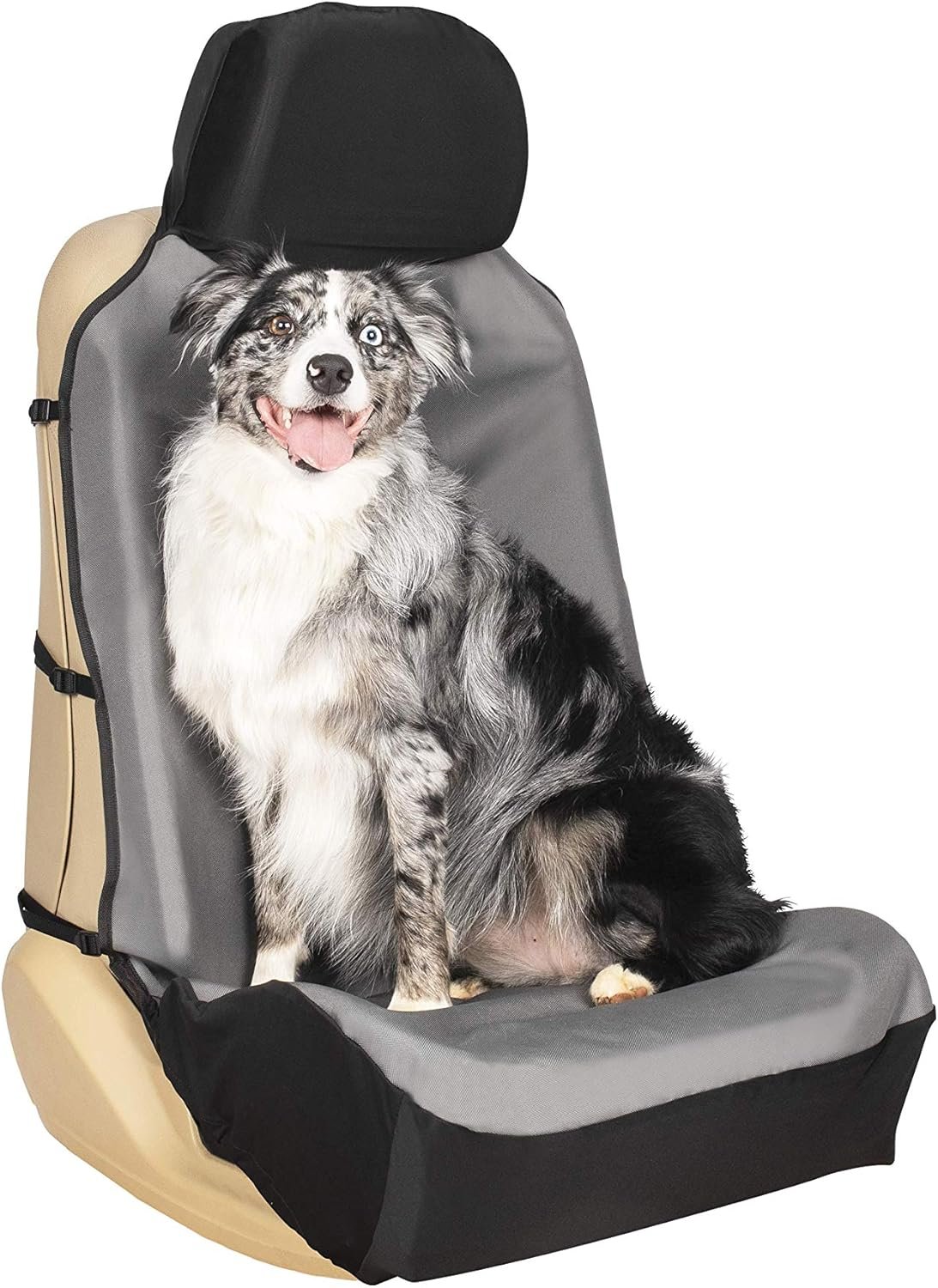 PetSafe Happy Ride Waterproof Bucket Seat Cover for Dogs and Pets – Fits Cars, Trucks and SUVs – Waterproof Area Protection – Grey