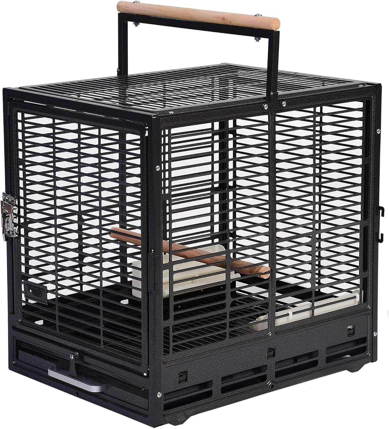 ZooPro Pet Travel Cage – Durable Metal Small Pet Carrier – for Sugar Gliders, Hedgehogs, Squirrels, Guinea Pigs, Hamsters, Rats, Parrots, Finches, Parakeets, & Other Small Mammals and Birds