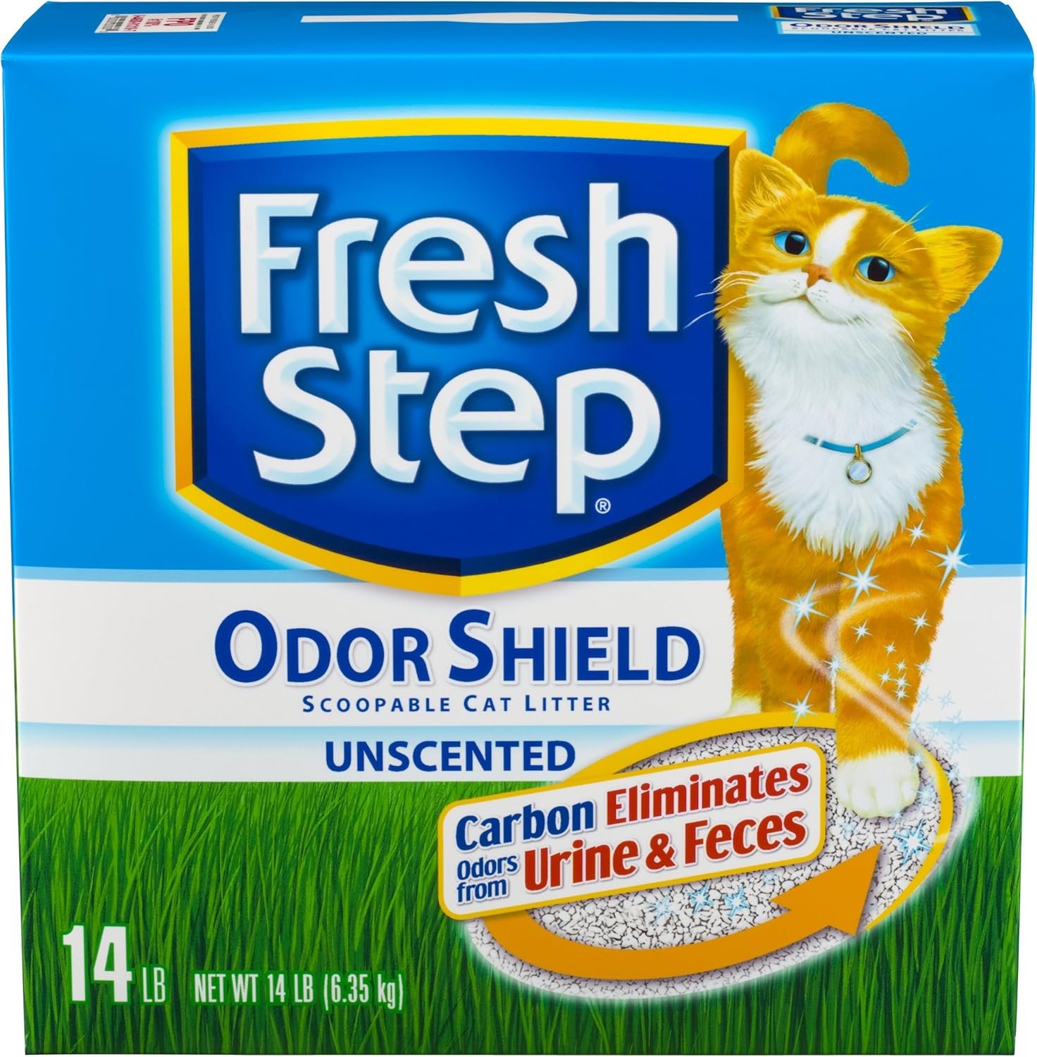 Fresh Step Simply Unscented Clumping Litter, Fresh Step Unscented Cat Litter With Activated Charcoal Technology, 14 lb. Box
