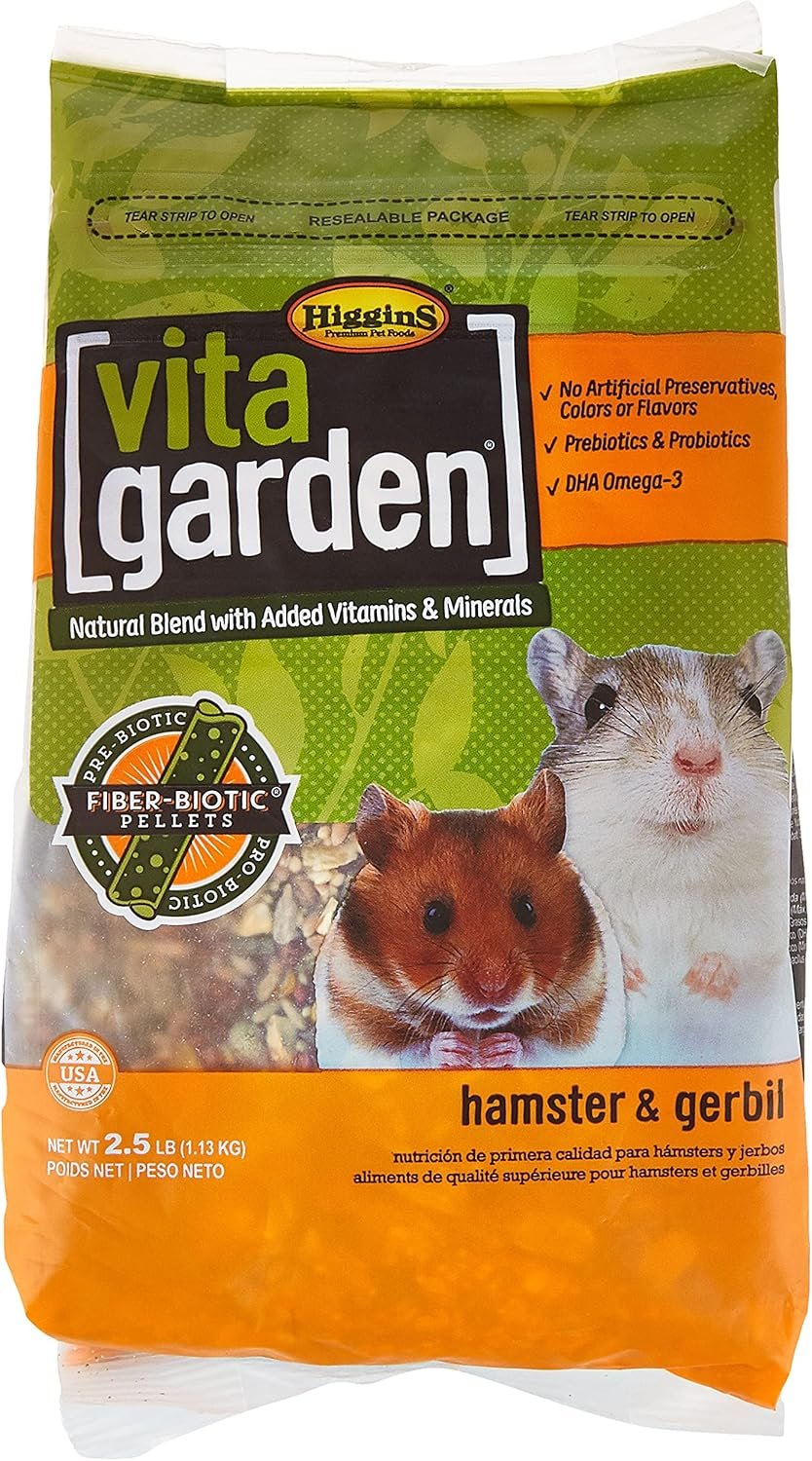 Higgins Vita Garden Hamster & Gerbil Food, 2.5 Lbs, Large