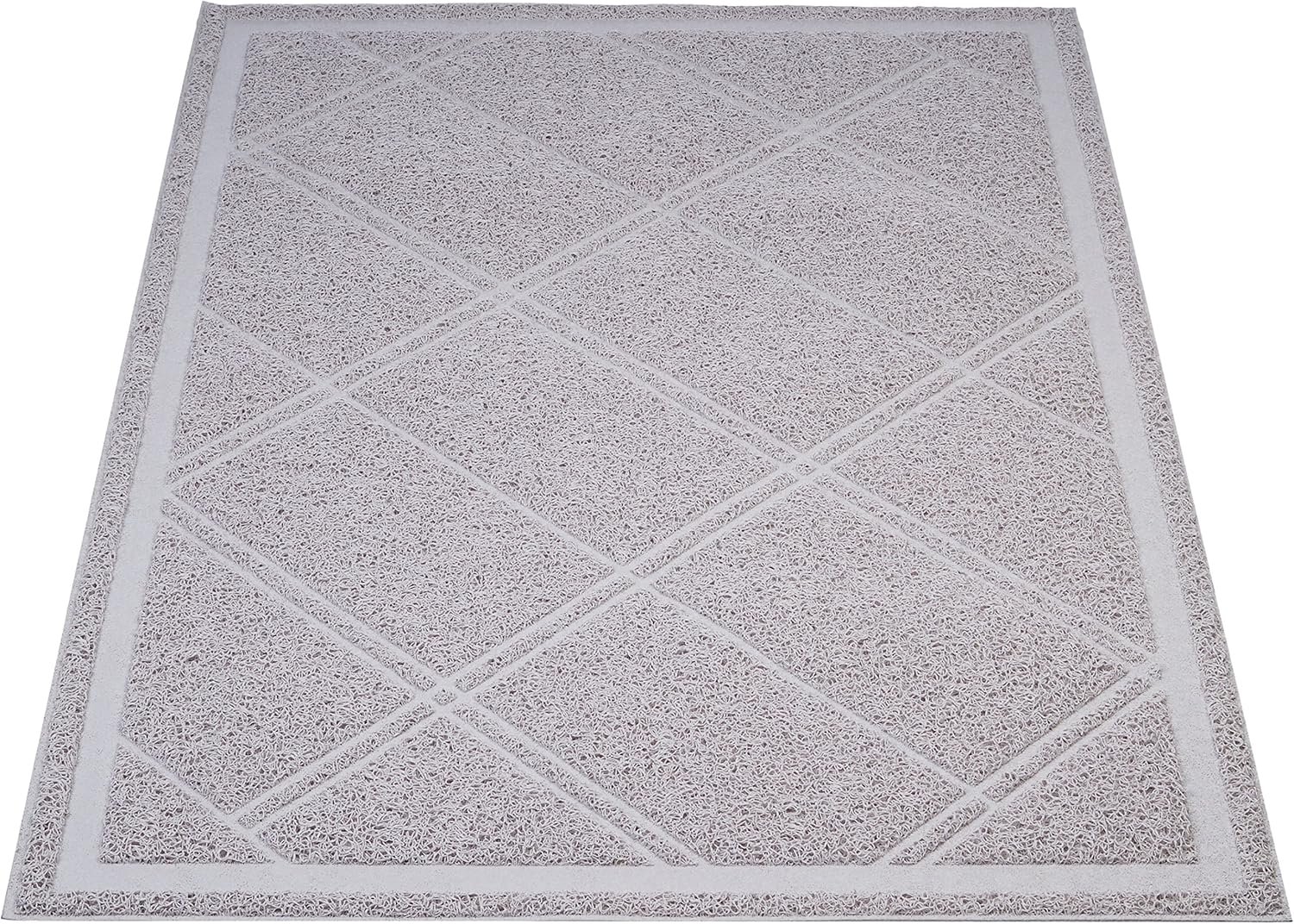 Amazon Basics Less-Mess Litter Trapping Cat Litter Box Mat, Soft on Kitty Paws, Waterproof, Scatter Control, 24″ x 35″, Grey