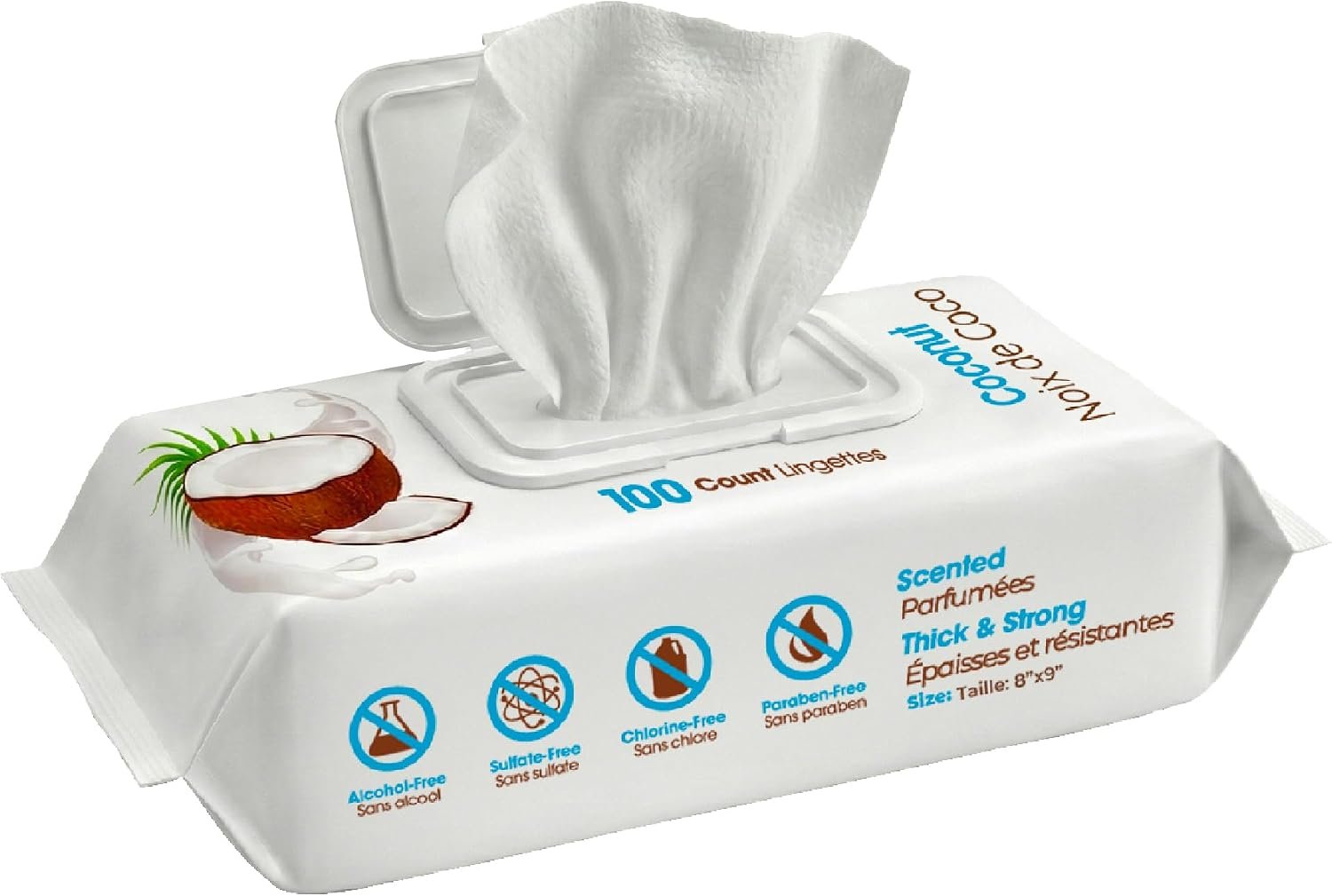 Best Pet Supplies 8″ x 9″ Large Dog Wipes – Cleaning and Deodorizing for Paws and Coat – Gentle Formula with Coconut Vitamin E for Puppies and Cats – 100 Count